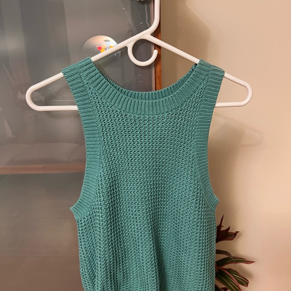 Chic Teal Knit Tank Top